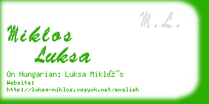 miklos luksa business card